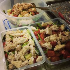 A picture of Healthy Breaded Chicken with Salad.