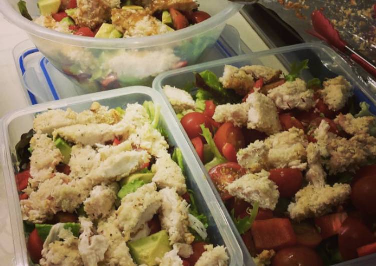 Healthy Breaded Chicken with Salad