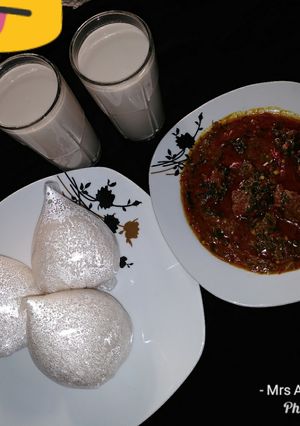 A picture of Tuwon rice miyar alayyahu mai gyada.