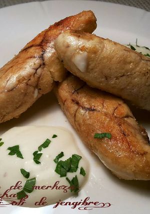 Foto principal de Huevas de merluza a la plancha, con ali oli de jengibre