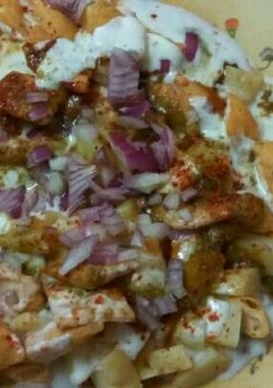 A picture of Homemade mathri chaat.