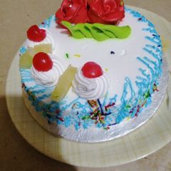Rainbow Sponge Cake A picture of Rainbow Sponge Cake.