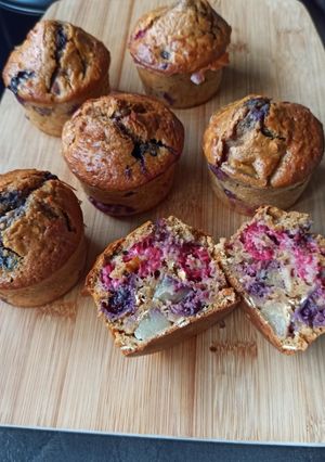 Une photo de Muffins flocons d'avoine et fruits rouges