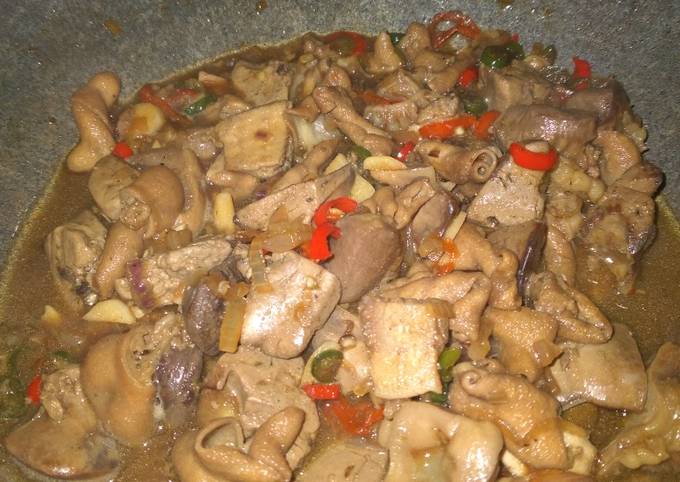 Oseng ampela dan hati ayam