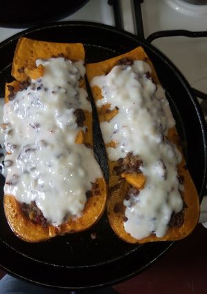 Una foto de Calabacín relleno