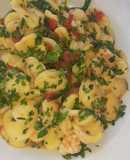 Orecchiette con pomodorini e gamberetti