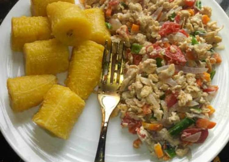 Easiest Way to Prepare Tasty Boiled plantain with egg sauce This is Secret Recipe  From Best My Grandma's Recipe !!