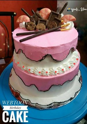 Foto resep Webtoon Birthday cake | Base Sponge cake Vanilla
