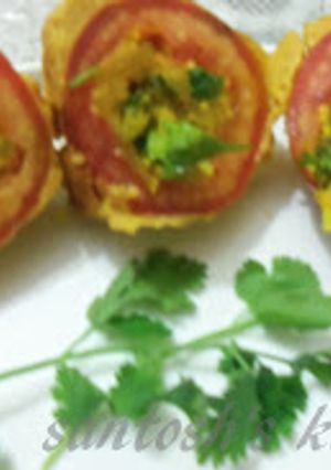 A picture of Stuffed tomatoes with twist.