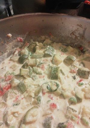 Una foto de Calabacitas con crema