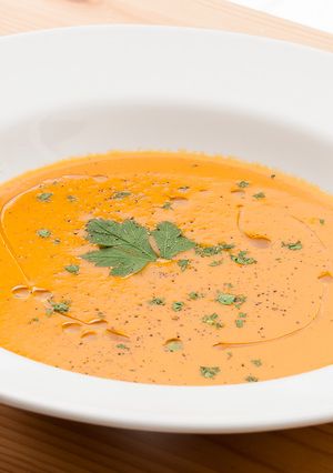 A picture of Spicy Carrot Vindaloo Soup.
