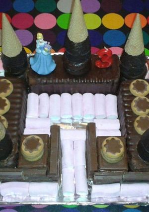 Una foto de Tarta castillo de chocolate