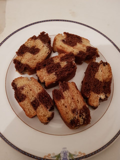Eggless zebra cake ainihin hoton girkin