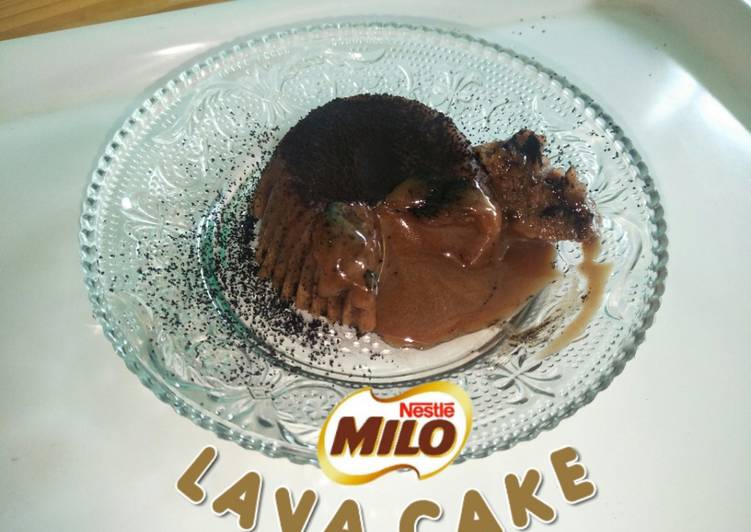 Resep Milo lava cake Jadi, mengenyangkan