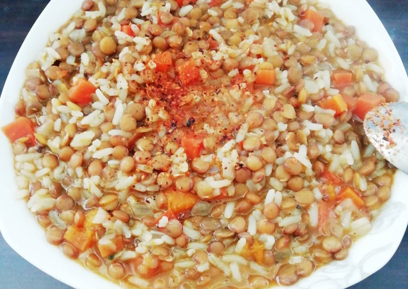 Guiso de Lentejas con arroz