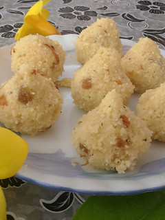 A picture of Sooji Mawa Modak.