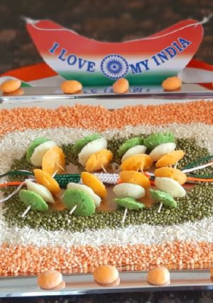A picture of Cocktail tricolour mini idli.