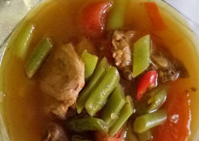 Bagaimana Menyiapkan Asem asem buncis tulang ayam yang Enak Banget