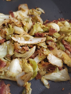 A picture of My Fried Cabbage and Bacon.
