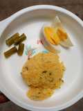 H165. Singkong dan Butternut Kukus, Telur dan Buncis Kukus (11 month+)
