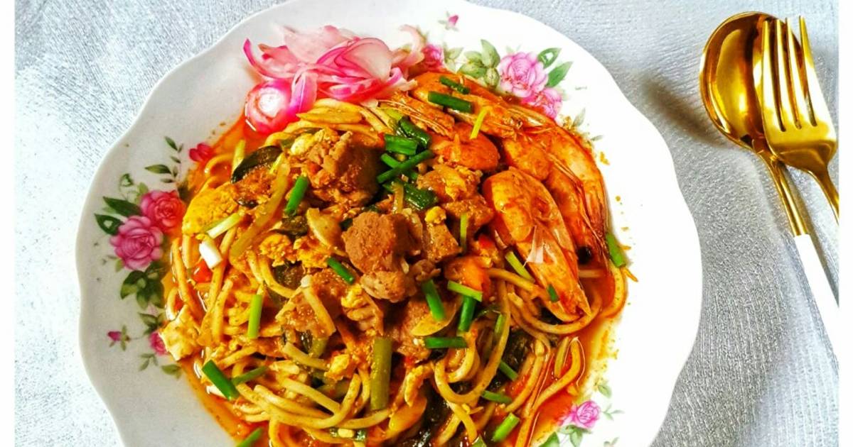 Resep Mie Aceh (daging Sapi Daun Gingseng Udang) Favorit Bunda