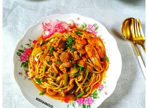 Foto resep Mie Aceh (Daging Sapi Daun Gingseng Udang)