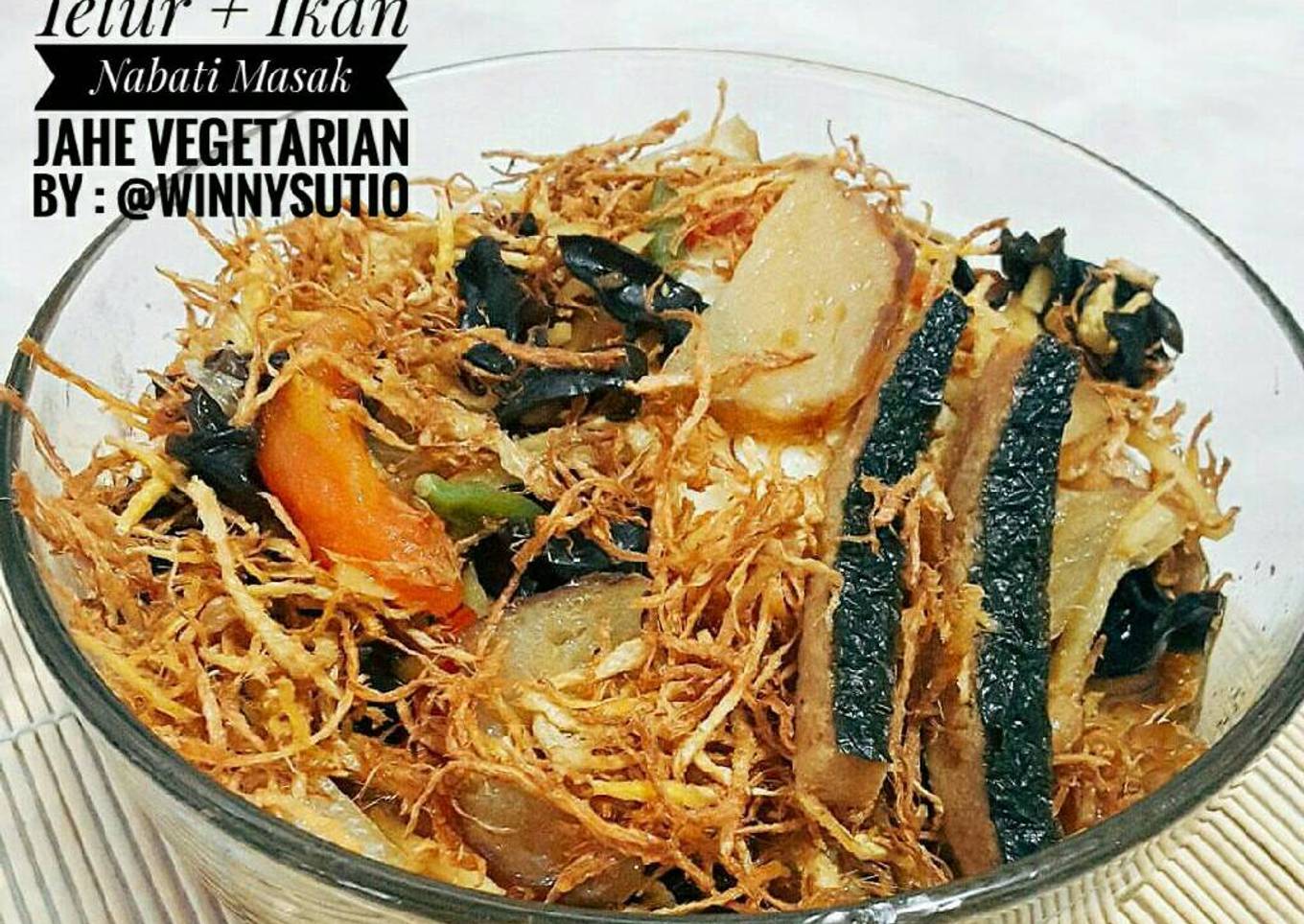 Telur + Ikan Nabati Masak Jahe Vegetarian