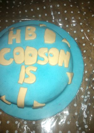 A picture of Sky blue cake.