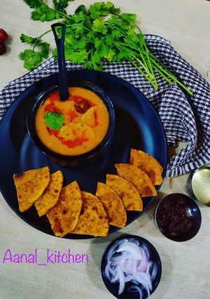 A picture of Gujarati dal dhokli.