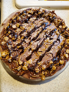 A picture of No bake Peanut Butter Pie.