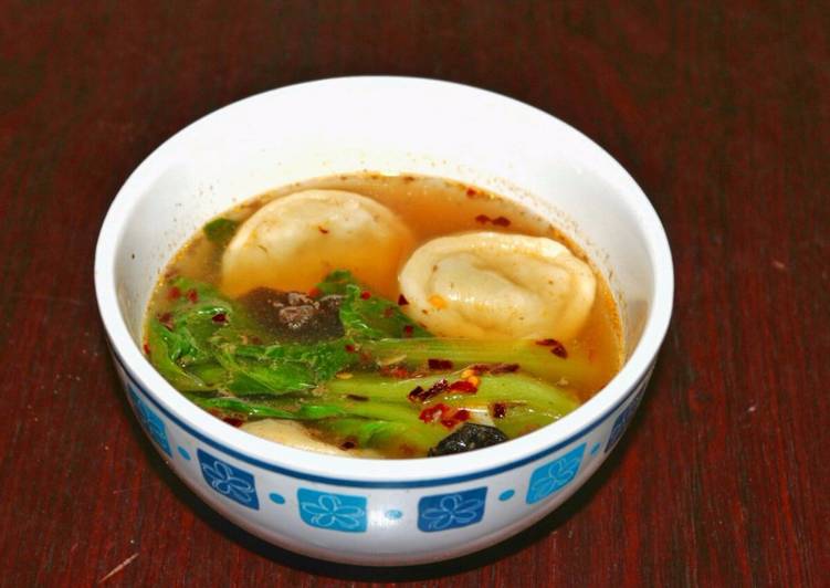 Resep Wonton with Tom Yum Soup, Enak Banget