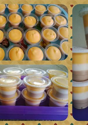 Foto resep Es krim chocho layered vanilla mango
