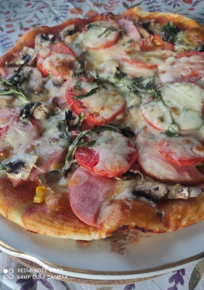 Піца по-домашньому (тісто на кефірі) 🍕