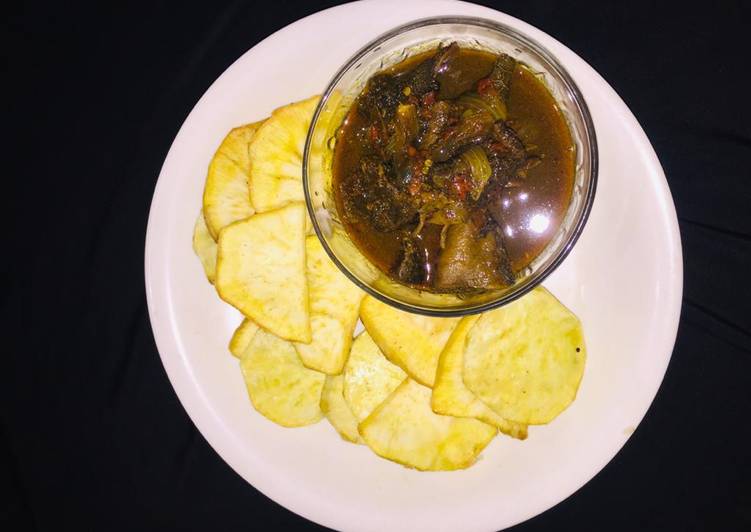 Ofals pepper soup with sweet potato