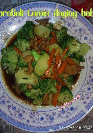 Foto resep Brokoli tumis daging 🐷