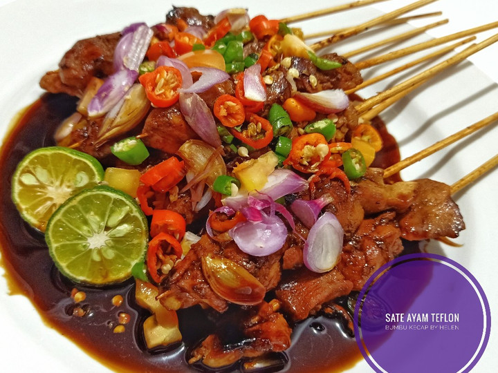 Resep Sate ayam teflon bumbu kecap jumbo empuk Anti Gagal