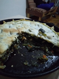 Una foto de Tarta de acelga y champiñones