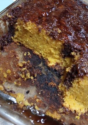 Una foto de Torta de zanahoria, con cobertura de chocolate