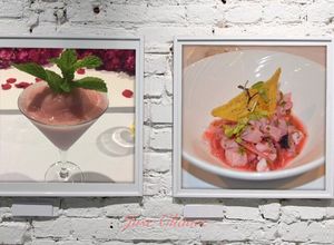 Foto principal de Cóctel Daiquiri de fresa y ceviche de pescado con frutos rojos