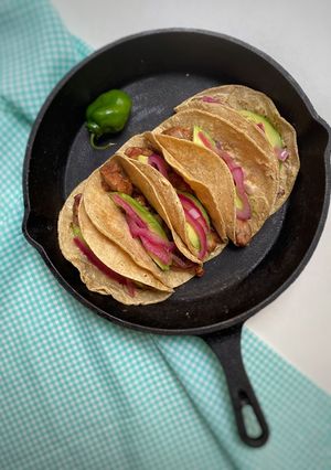A picture of Beef Sweetbread Tacos.