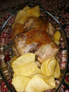 عکسی از دستور مرغ شکم پر