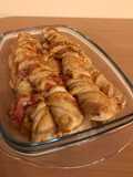 Bacon, kecskesajt csavart stangli (glutén- és tejmentes)