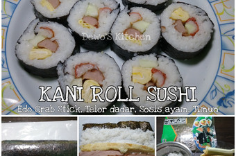 Langkah Mudah untuk Membuat Kani Roll Sushi (Kani = Crab), Lezat Sekali