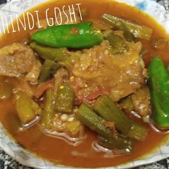A picture of Bhindi gosht.