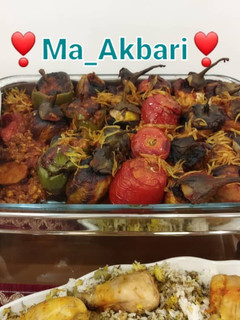 عکسی از دستور دلمه بادمجان، فلفل، گوجهفرنگی