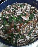 Sopa de espinaca y champiñones