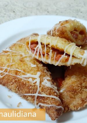 Foto resep Roti sandwich kriuk isi sosis bawang bombay