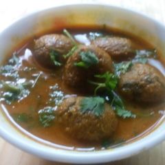 Raw banana kofta (kache kele ka kofta) A picture of Raw banana kofta (kache kele ka kofta).