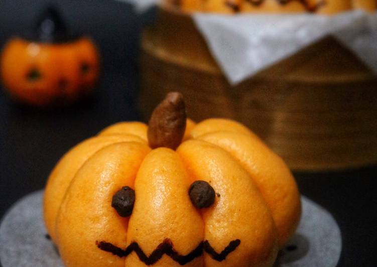 Bagaimana Membuat Halloween Pao - Bakpao karakter labu halloween Anti Gagal