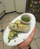 Vietnamese Chicken Rice Paper Rolls with Crying Tiger Dipping Sauce (Gỏi Cuốn Gà)